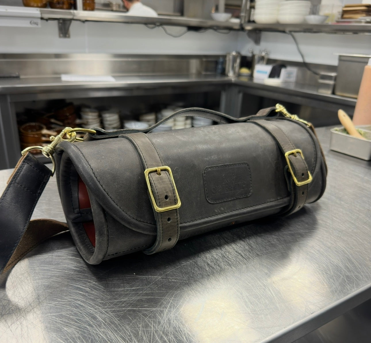 Gray Heritage Roll on kitchen counter